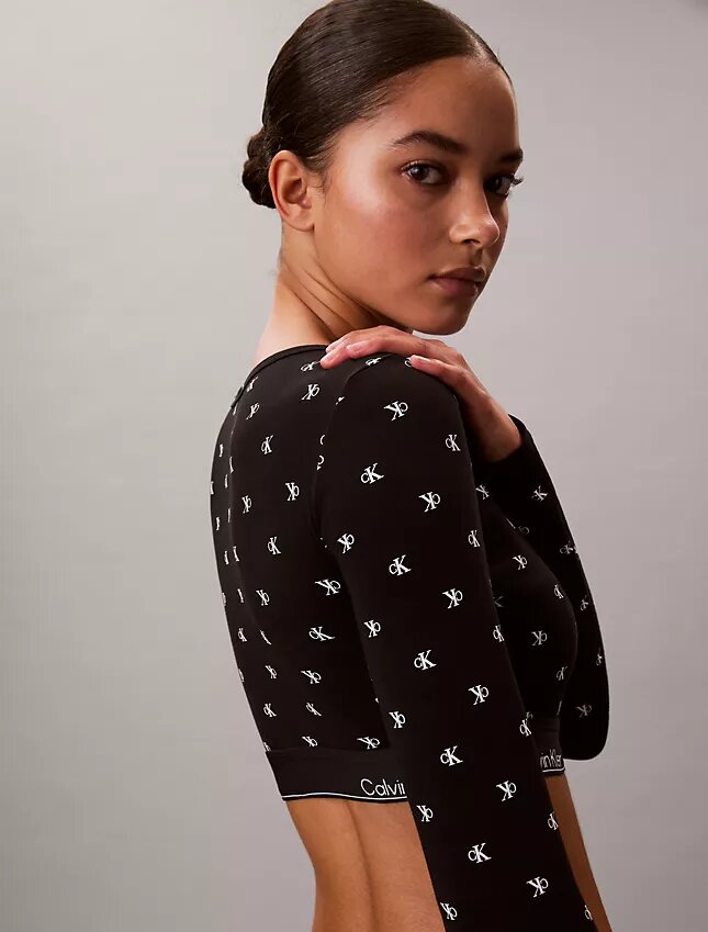 Ikonisk bomulls- och Modal-Bralette med långa ärmar och lätt foder Ikonisk bomulls- och Modal-Bralette med långa ärmar och lätt foder