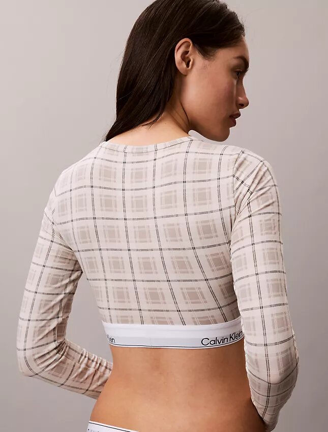 Ikonisk bomulls- och Modal-Bralette med långa ärmar och lätt foder Ikonisk bomulls- och Modal-Bralette med långa ärmar och lätt foder