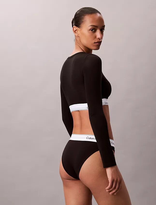 Ikonisk bomulls- och Modal-Bralette med långa ärmar och lätt foder Ikonisk bomulls- och Modal-Bralette med långa ärmar och lätt foder