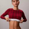 Ikonisk bomulls- och Modal-Bralette med långa ärmar och lätt foder Ikonisk bomulls- och Modal-Bralette med långa ärmar och lätt foder