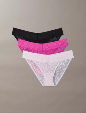 Ikonlogotyp Spets 3-pack Bikini med låg midja