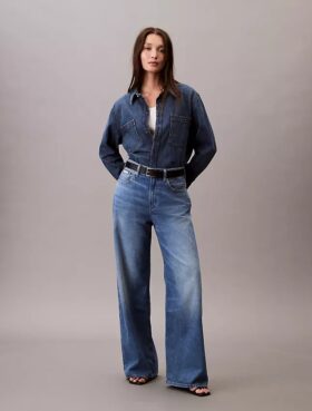 Jeans i linneblandning med vida ben Jeans i linneblandning med vida ben