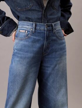 Jeans i linneblandning med vida ben Jeans i linneblandning med vida ben