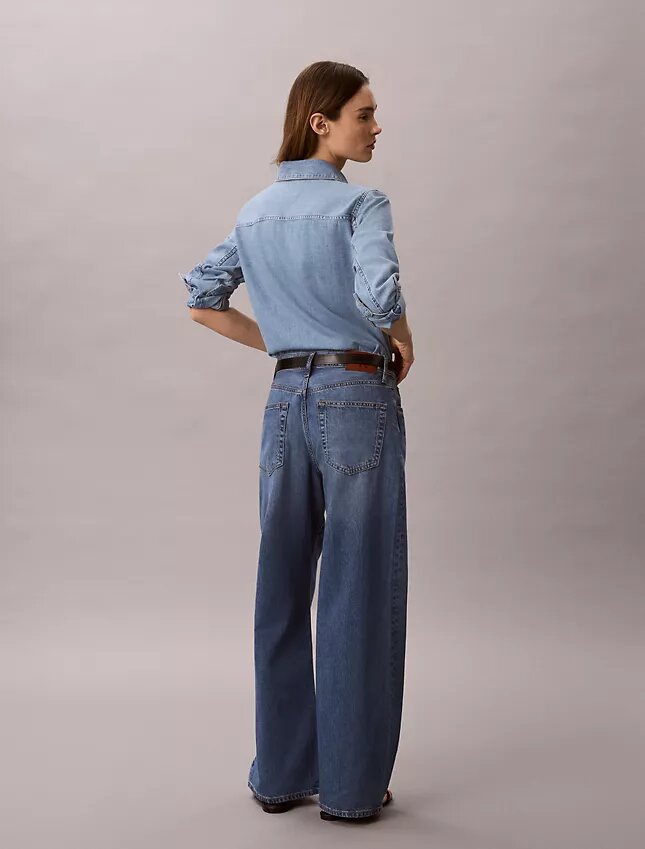 Jeans i linneblandning med vida ben Jeans i linneblandning med vida ben