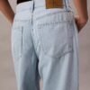 Jeans i linneblandning med vida ben