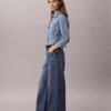 Jeans i linneblandning med vida ben Jeans i linneblandning med vida ben
