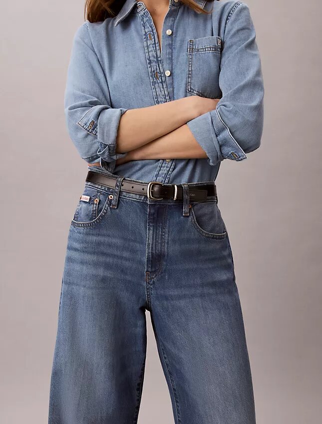 Jeans i linneblandning med vida ben Jeans i linneblandning med vida ben