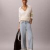 Jeans med hög midja och raka ben Jeans med hög midja och raka ben