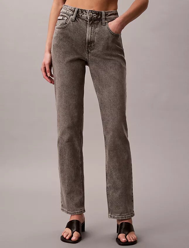 Jeans med hög midja och raka ben Jeans med hög midja och raka ben