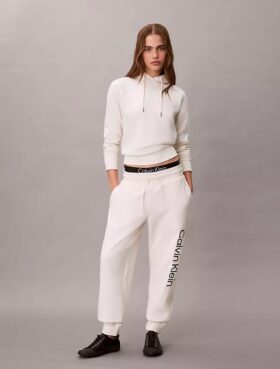 Joggingbyxor med fleece och logotryck