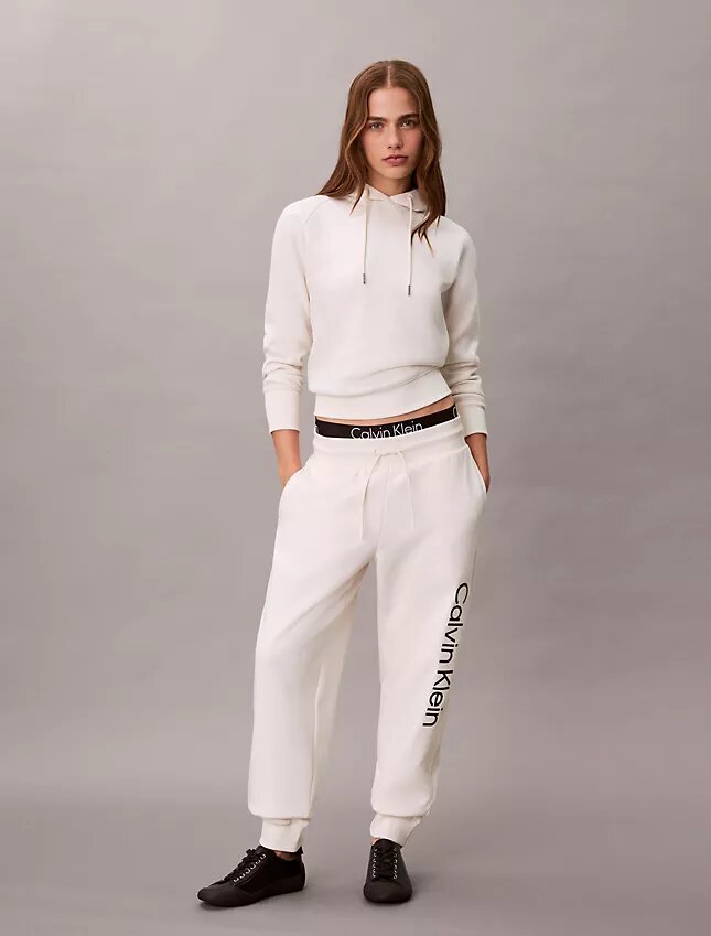 Joggingbyxor med fleece och logotryck Joggingbyxor med fleece och logotryck