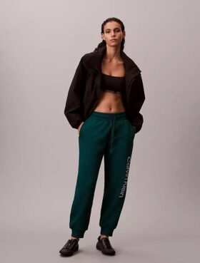 Joggingbyxor med fleece och logotryck