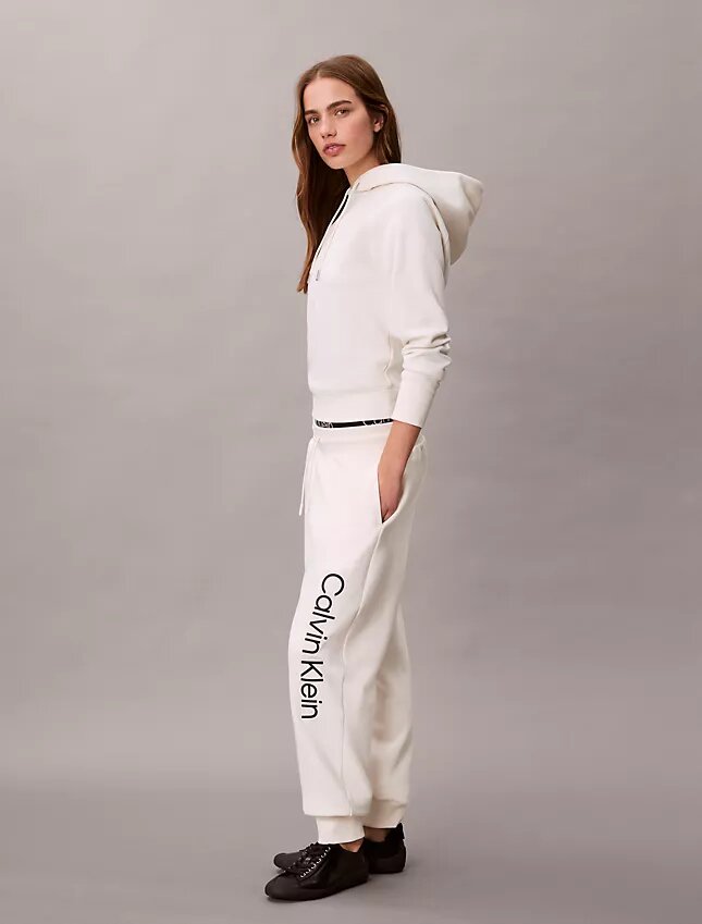 Joggingbyxor med fleece och logotryck Joggingbyxor med fleece och logotryck