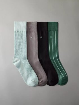 Kammad bomull, 4-pack dressstrumpor