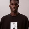 Kate Moss grafisk, avslappnad långärmad T-shirt