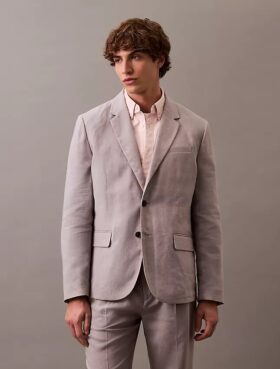 Klassisk blazer i linneblandning Klassisk blazer i linneblandning