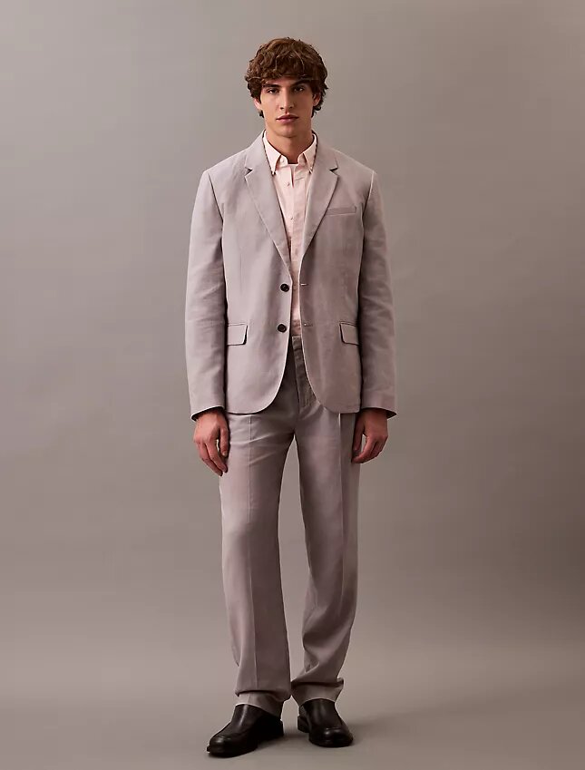 Klassisk blazer i linneblandning Klassisk blazer i linneblandning