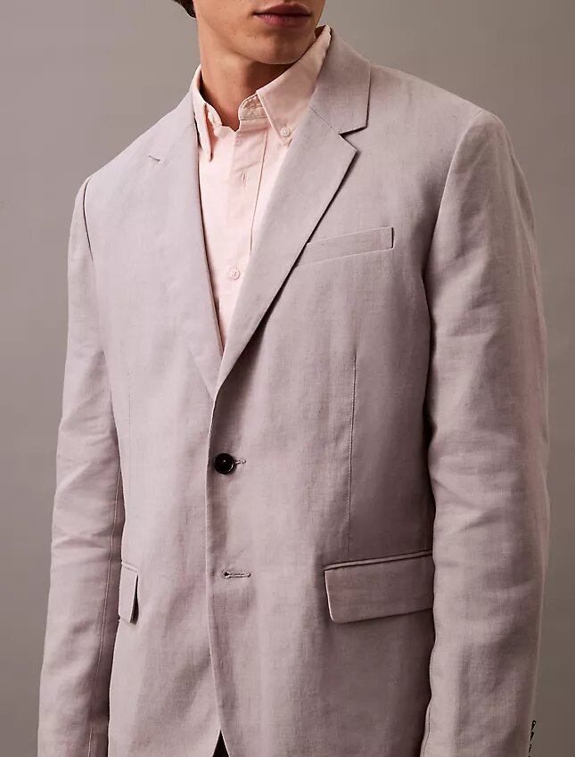 Klassisk blazer i linneblandning Klassisk blazer i linneblandning