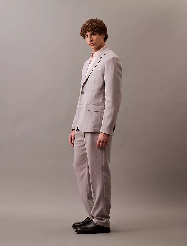 Klassisk blazer i linneblandning Klassisk blazer i linneblandning