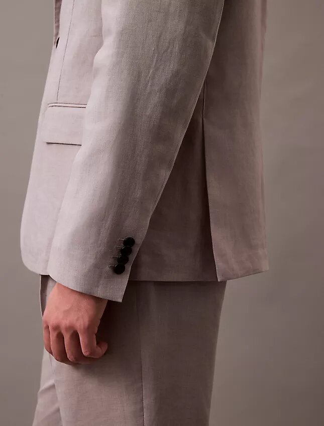 Klassisk blazer i linneblandning Klassisk blazer i linneblandning