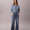 Klassisk Denim-skjorta med knappar Klassisk Denim-skjorta med knappar