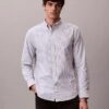 Klassisk oxfordskjorta i Cotton Stretch-bomull med ränder och knappar Klassisk oxfordskjorta i Cotton Stretch-bomull med ränder och knappar