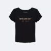 Klassisk T-shirt för flickor med New York City-logotyp Klassisk T-shirt för flickor med New York City-logotyp