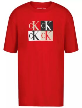 Klassisk T-shirt för pojkar med färgblock och Monogram