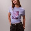 Klassisk T-shirt med blommig logotyp