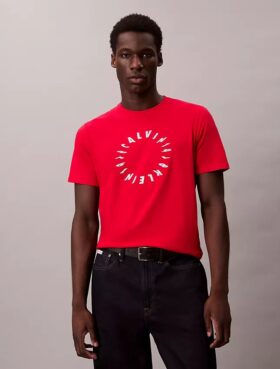 Klassisk T-shirt med cirkelformad logotyp