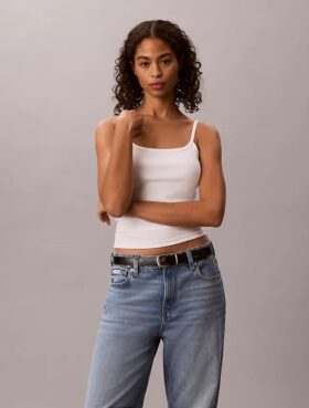 Konturpassad ribbad camisole