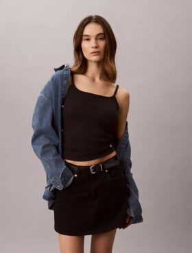 Konturpassad ribbad camisole