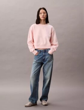 Kort, avslappnad sweatshirt i fransk frotté