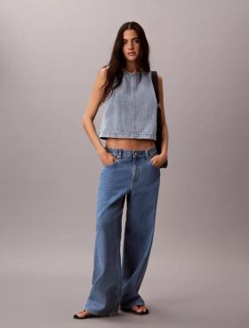 Kort denimtop