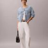 Kort Trucker Jacket utan krage