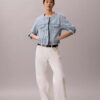 Kort Trucker Jacket utan krage
