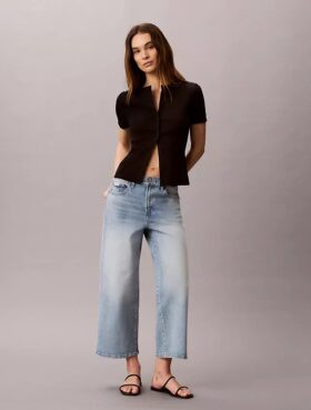 Korta jeans med vida ben Korta jeans med vida ben