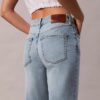 Korta raka jeans i lyocellblandning med hög midja Korta raka jeans i lyocellblandning med hög midja