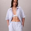 Kortärmad pyjamas i bomullspoplin Kortärmad pyjamas i bomullspoplin
