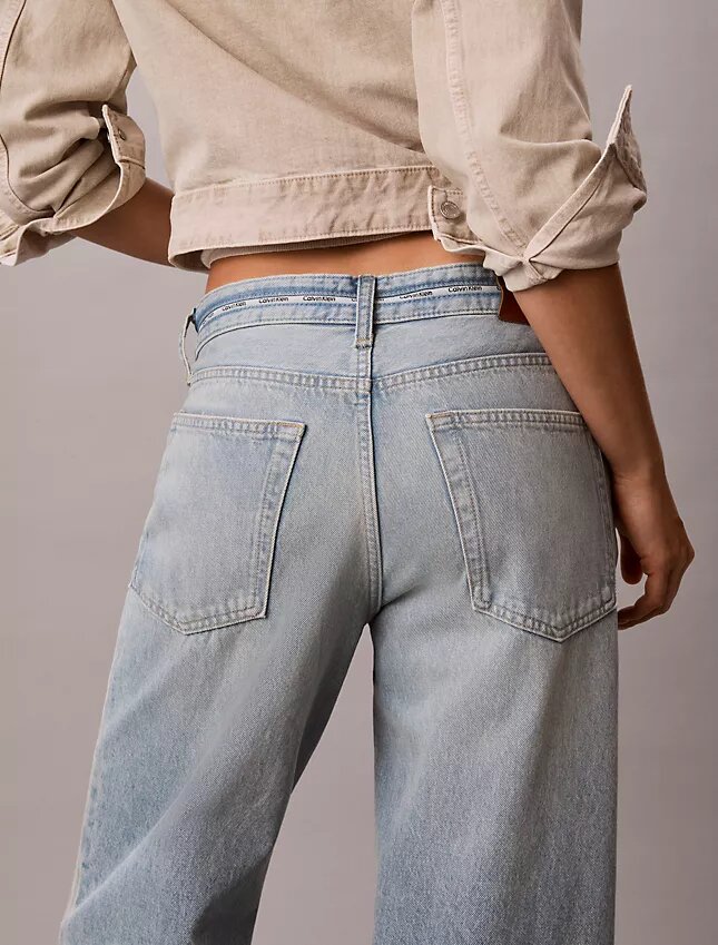Lågmidjade baggy-Jeans med logotyp Lågmidjade baggy-Jeans med logotyp