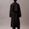 Lång trenchcoat i ulltwillblandning