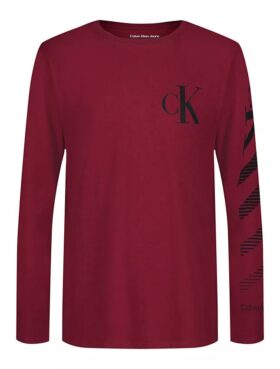 Långärmad T-shirt med Monogram och gradientrandar för pojkar