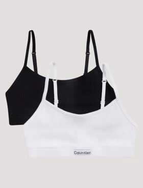 Logotyp Rib 2-pack kort Bralette