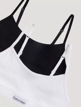 Logotyp Rib 2-pack kort Bralette
