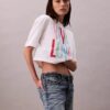 Marc Hundley Pride Viva Love kort och avslappnad T-shirt Marc Hundley Pride Viva Love kort och avslappnad T-shirt
