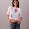 Marc Hundley Pride Viva Love kort och avslappnad T-shirt Marc Hundley Pride Viva Love kort och avslappnad T-shirt