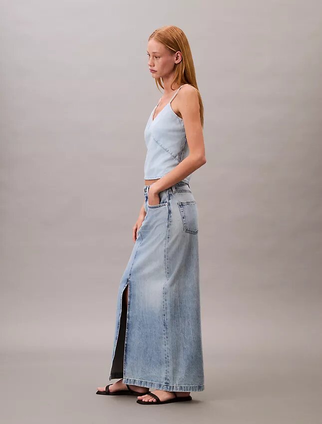 Maxikjol i denim Maxikjol i denim
