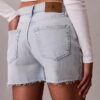 Midi-Denim-shorts med hög midja