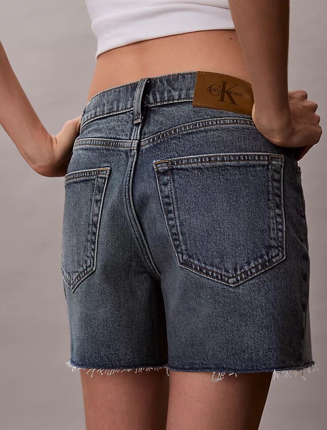 Midi-Denim-shorts med hög midja Midi-Denim-shorts med hög midja