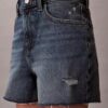 Midi-Denim-shorts med hög midja Midi-Denim-shorts med hög midja